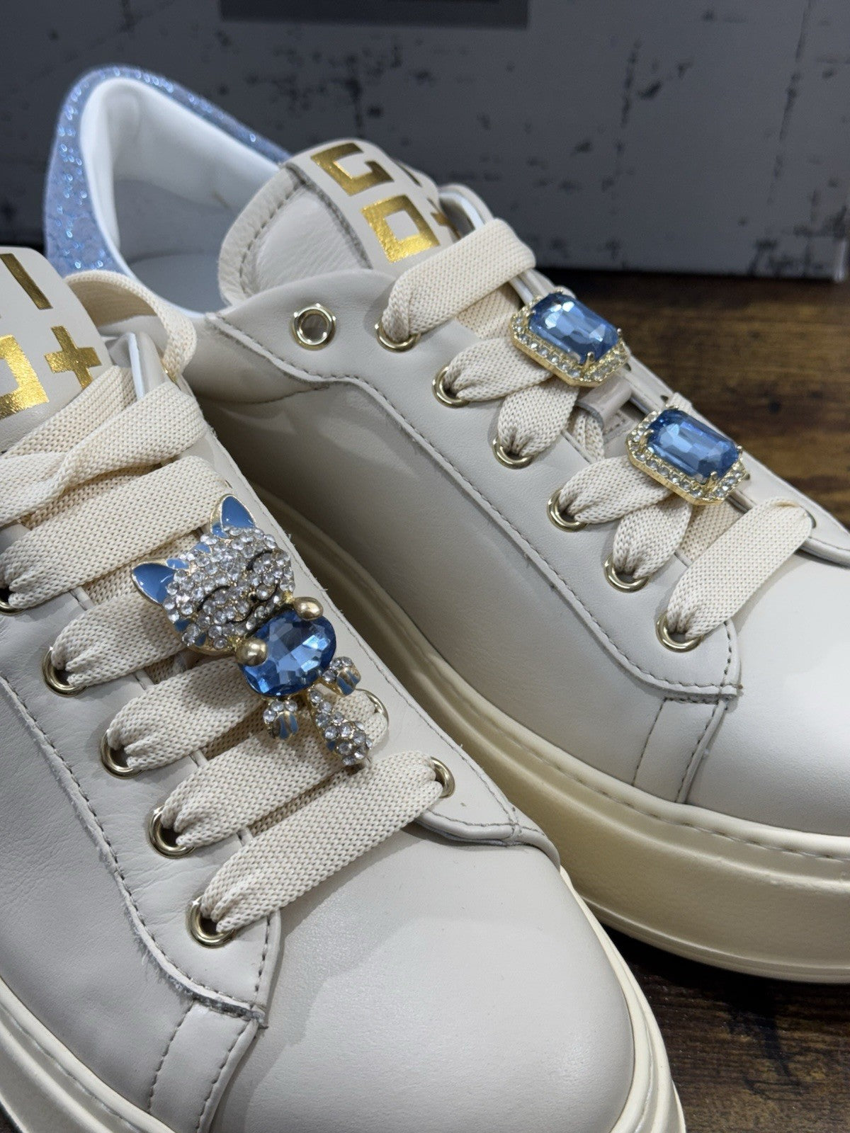 Gio+ Sneaker Pelle Crema Gatto  Causal Donna 39