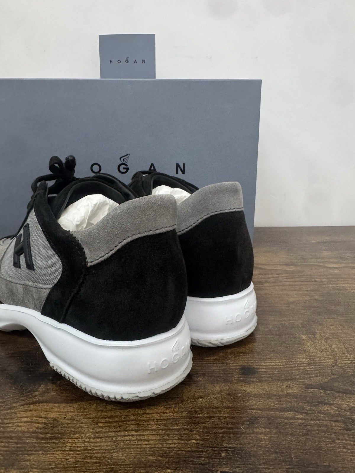 Hogan Interactive   sneaker Suede Grey Black    Luxury Hogan  Uomo 39