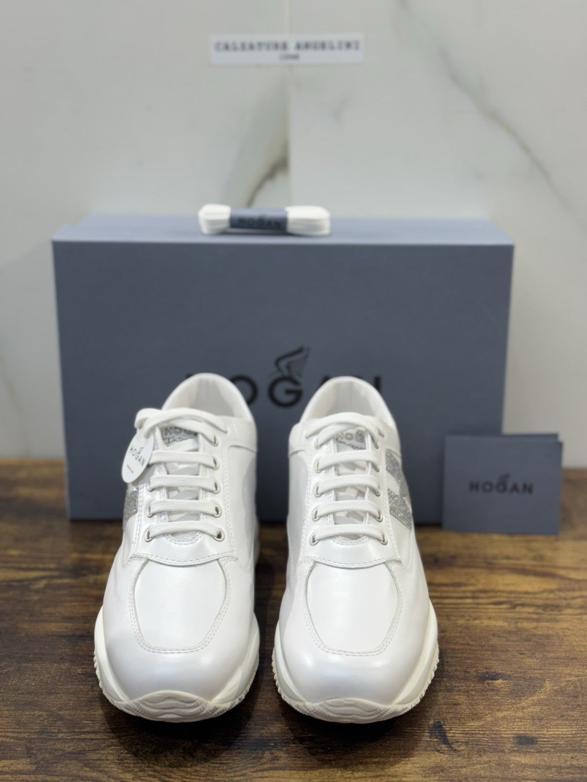 Hogan Interactive H Strass Pelle Bianco Icon Scarpa Hogan Donna 36
