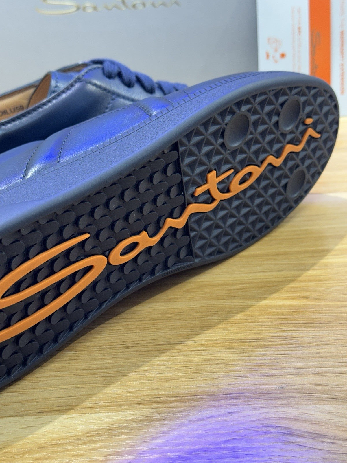 Santoni Dbs Only Sneaker Pelle  Blu  Luxury Santoni Scarpa Uomo 41.5