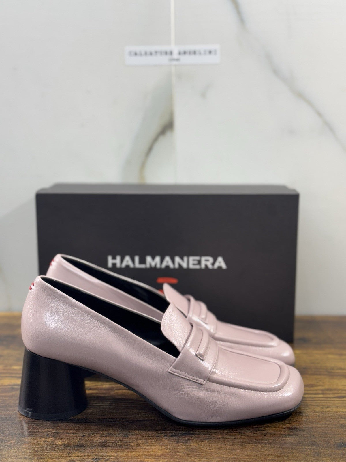 HALMANERA Mocassino   Pelle Malva Con Tacco Luxury Made In Italy Donna 41