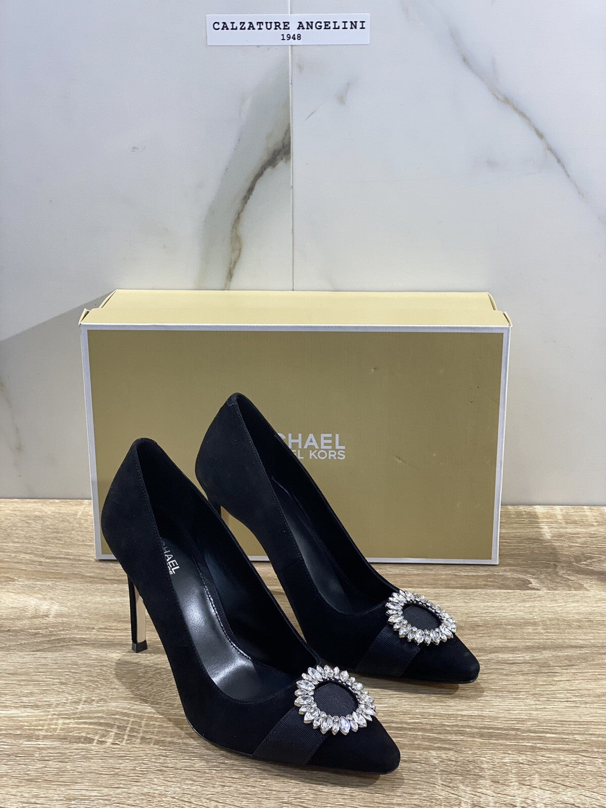 Michael Kors Decollete’ donna viola pump pelle suede nero luxury shoes 39