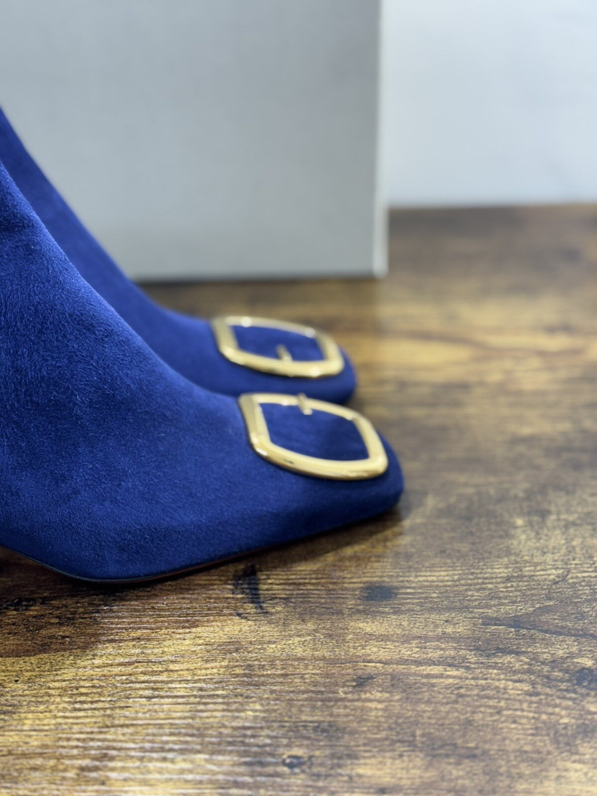 Santoni Stivaletto Donna Pelle Blu  Suede   Casual Luxury Boot Woman 37.5