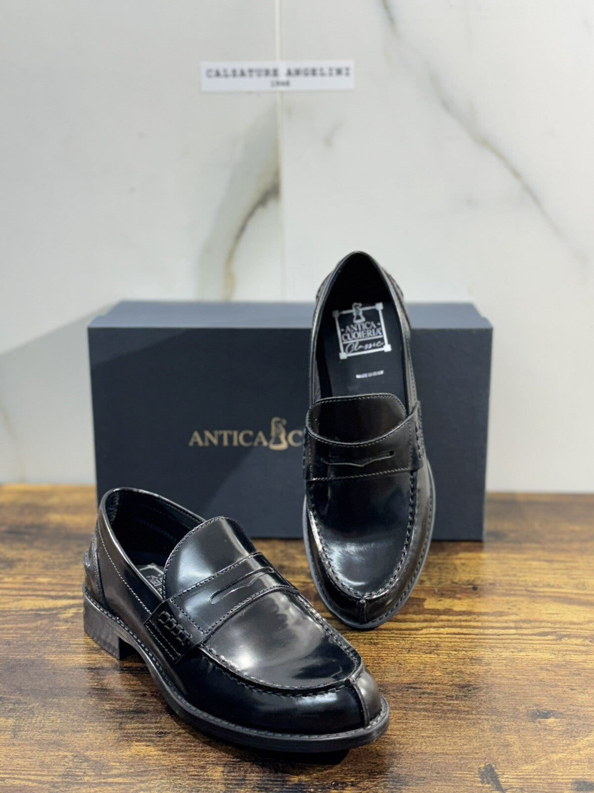 Antica Cuoieria Mocassino Donna College Pelle Nera Fondo Gomma Made In Italy 36