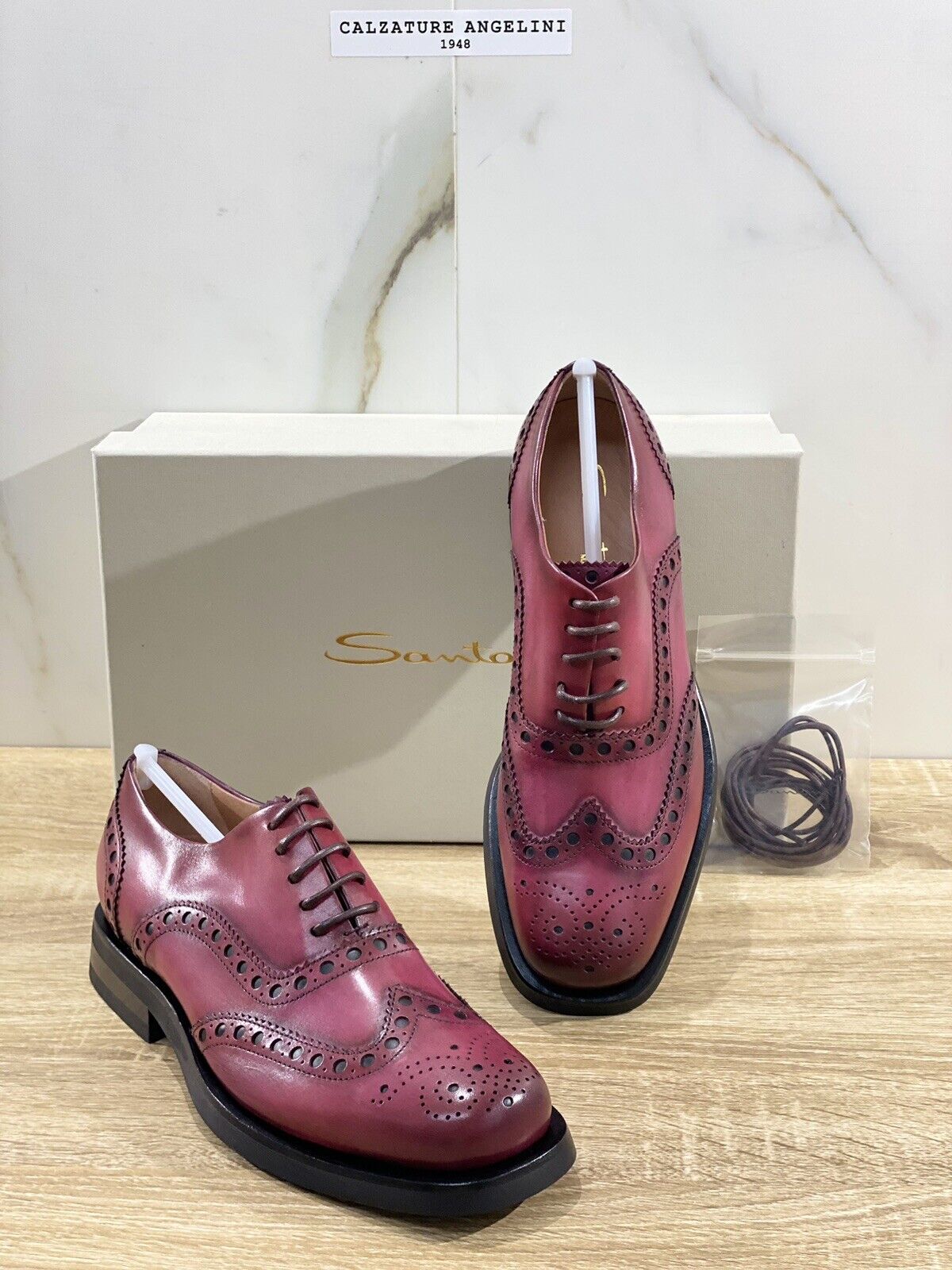 Santoni Scarpa Donna Stringata In Pelle Bordo’ Luxury Woman Shoe Santoni 37