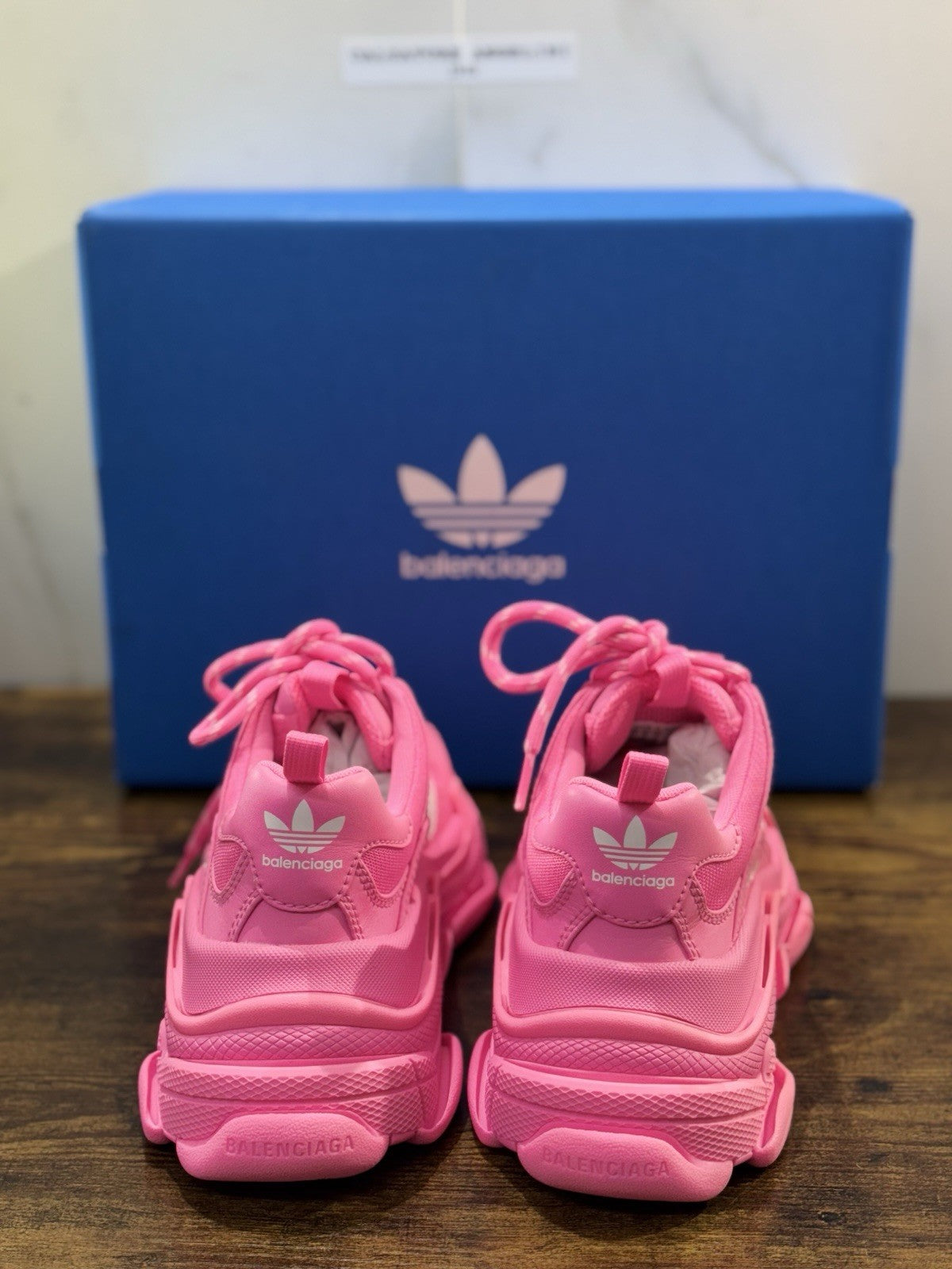 Balenciaga X Adidas Triple S Rosa Neon White Casual Luxury Balenciaga Donna 37