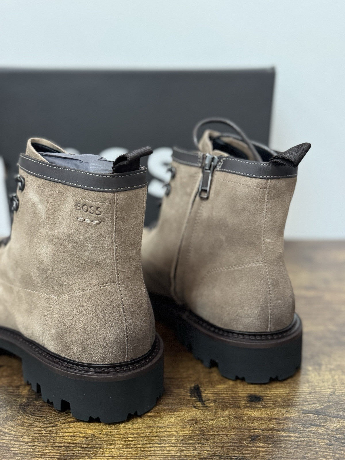Boss Stivaletto Uomo Suede Beige Casual Boot Extra light Uomo 44