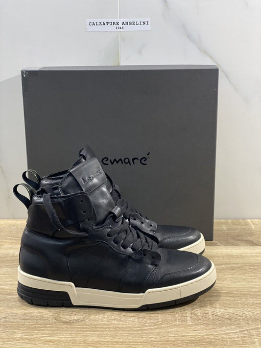 Lemare’ sneaker donna 3013 hi top pelle nero fondo gomma casual shoes 40