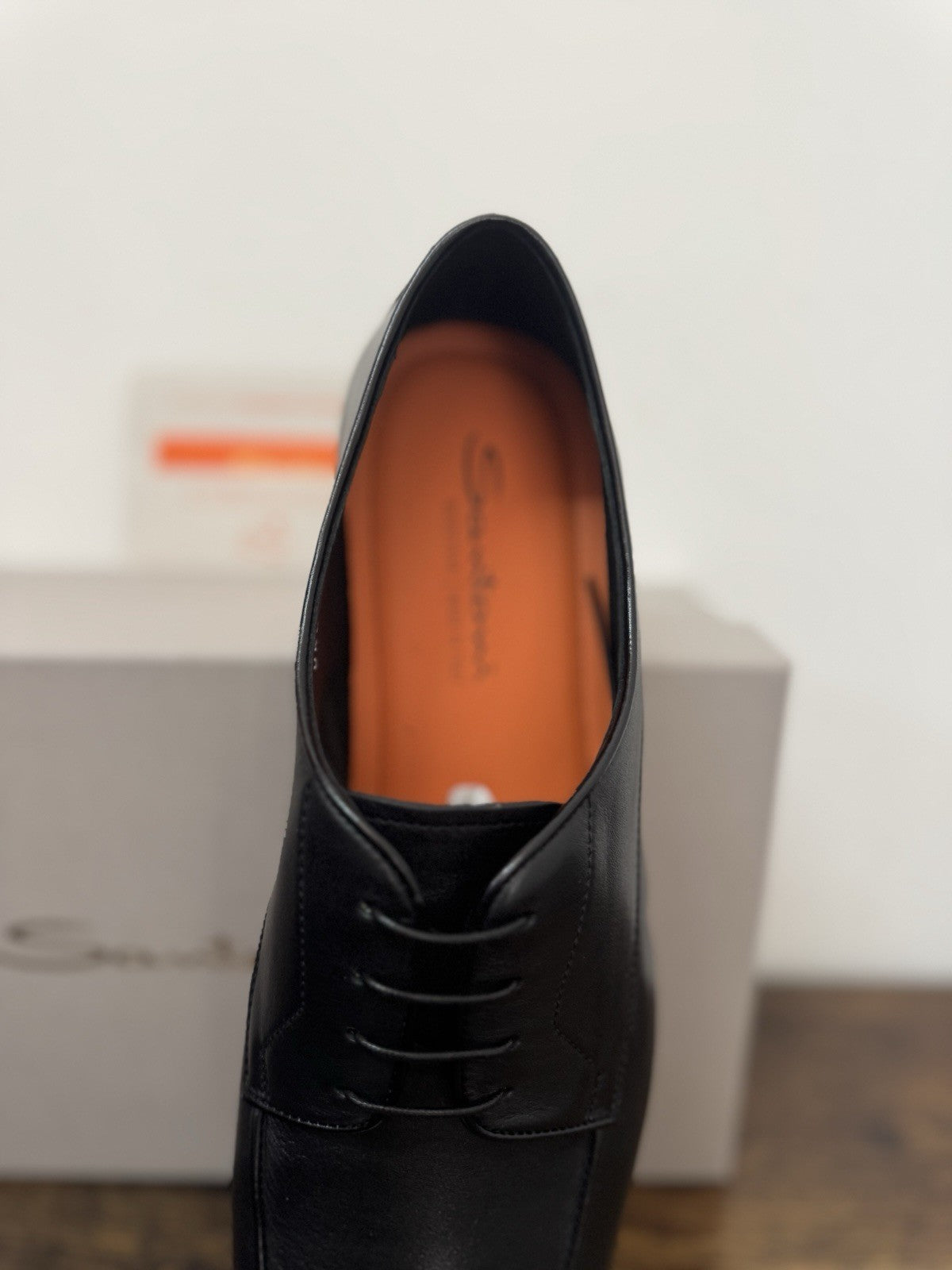 Santoni Derby Super Soft Goodyear Pelle Nero Luxury Scarpa Santoni Uomo 44