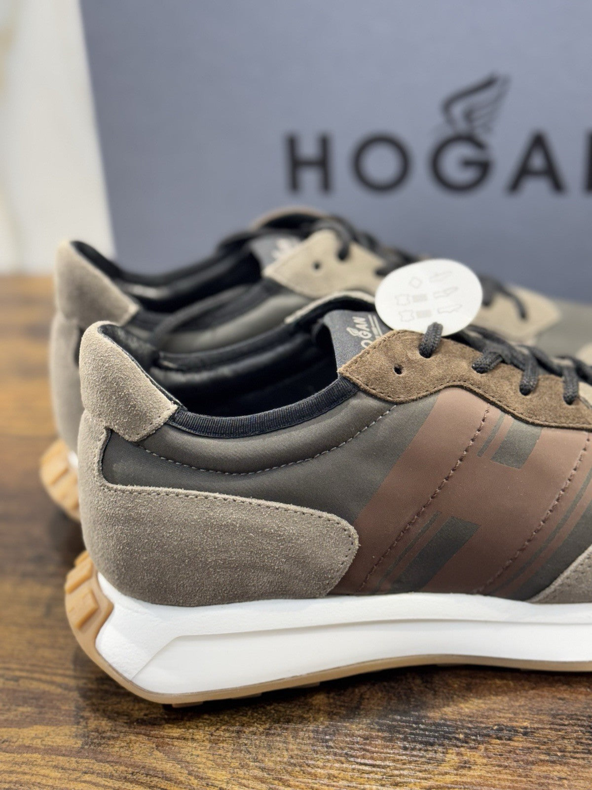 Hogan H601 Sneaker Pelle Suede Taupe  Memory Foam   Casual Hogan Uomo 43