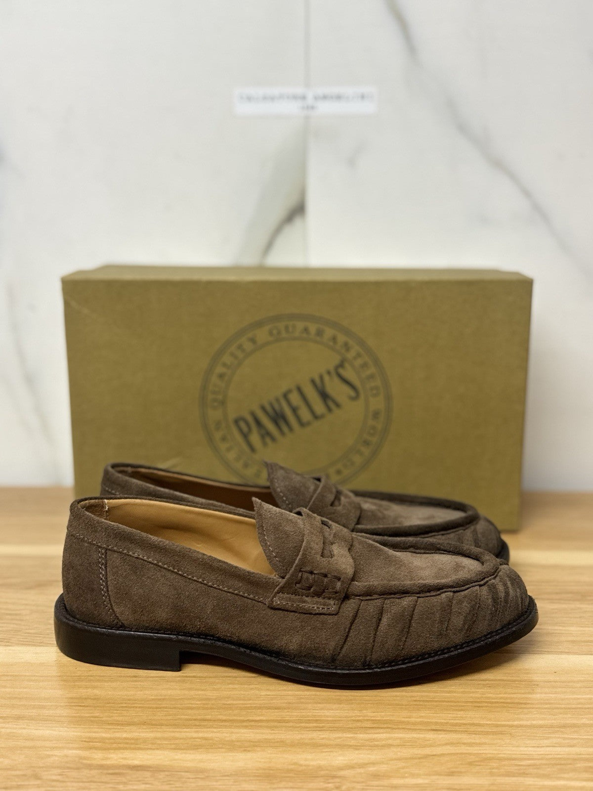 Pawelk’s Mocassino    Pelle Suede Cacao        Hand   Made  In Italy   Uomo 40