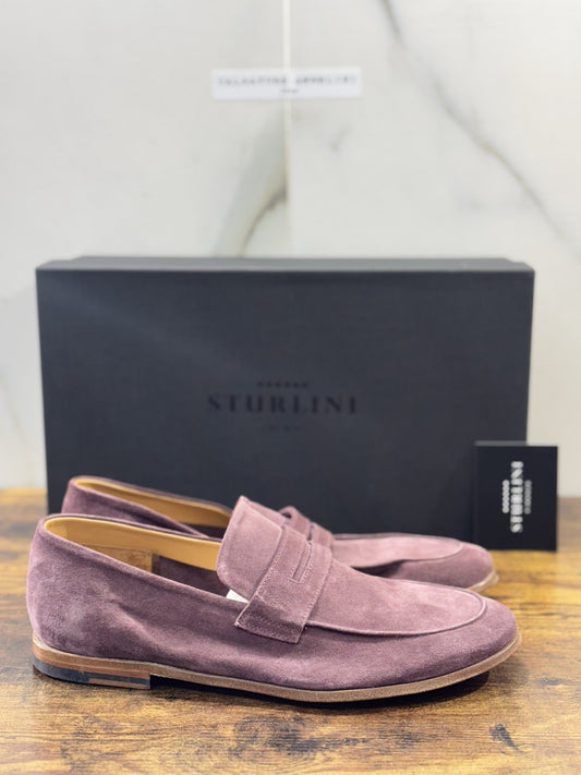 Sturlini Firenze Mocassino  Uomo Suede Prugna  Luxury Craftmanship Men 40