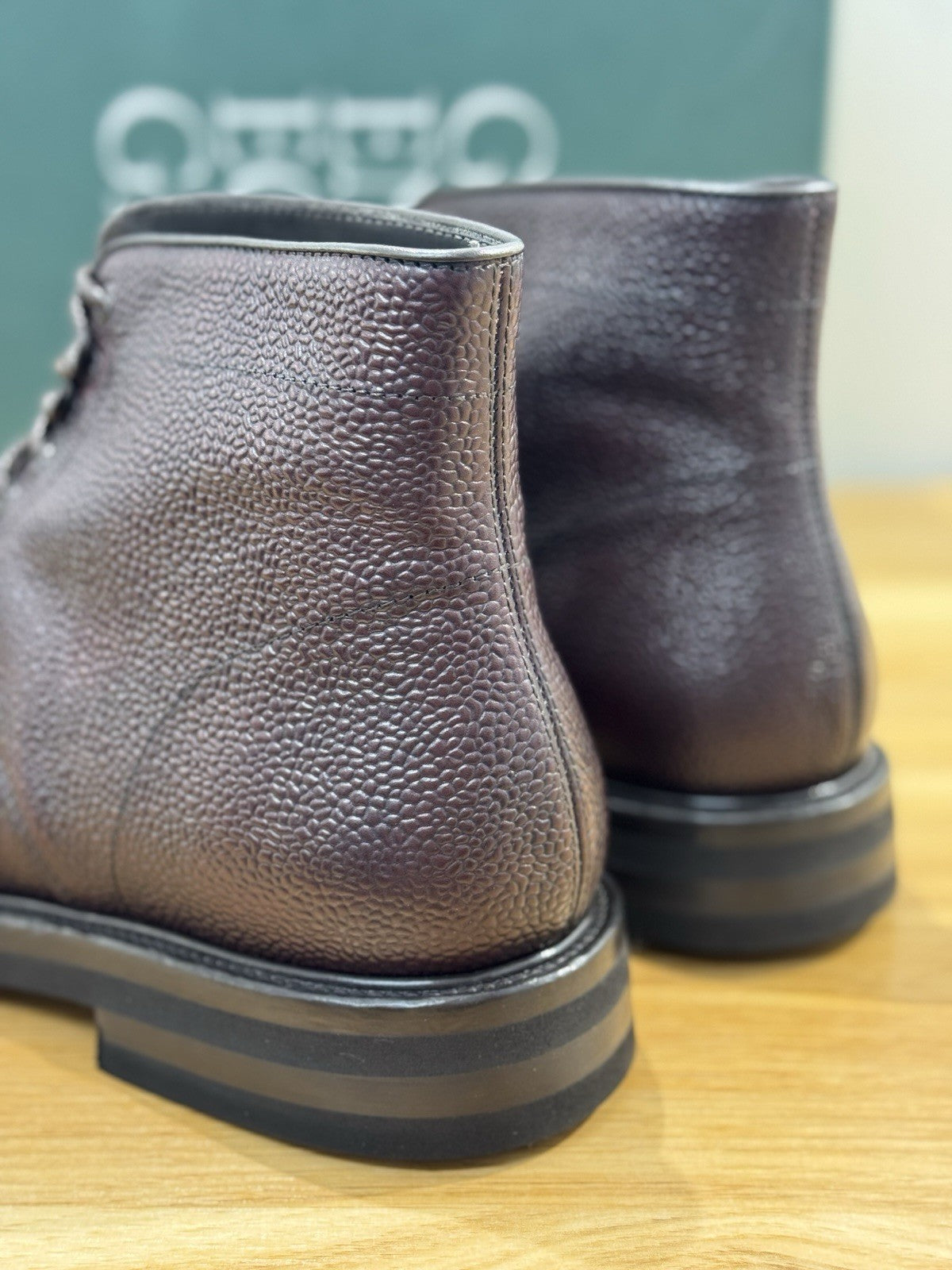 Green George Polacchino Pelle Bordo’ Grain Fondo Vibram Casual Boot Uomo 44