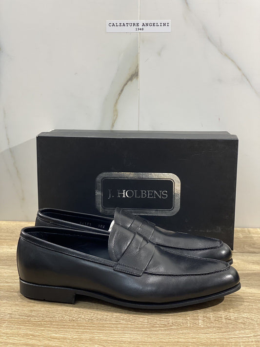 J.Holbens Mocassino Uomo  Pelle Nero Business Men Shoes Made In Italy Luxury 43