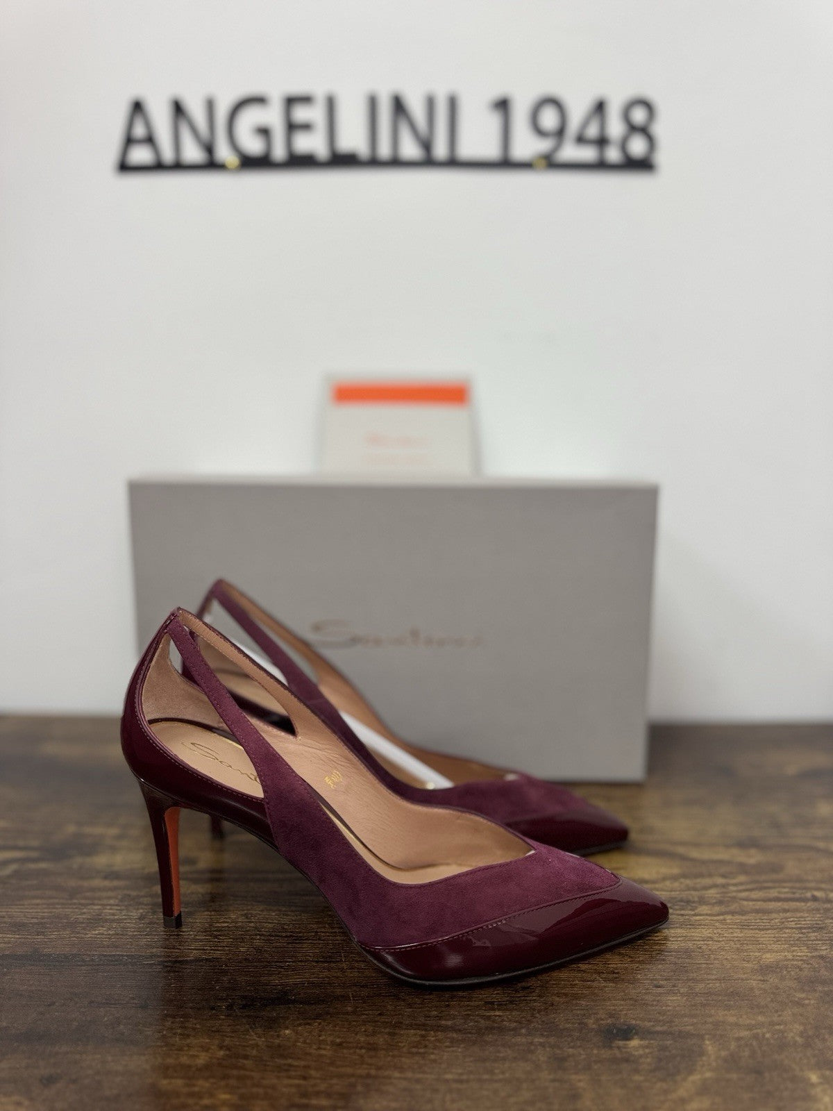 Santoni Décolleté Suede Bordo’  Con Tacco  Scarpa Santoni Donna 38