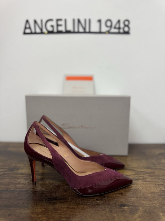 Santoni Décolleté Suede Bordo’  Con Tacco  Scarpa Santoni Donna 38