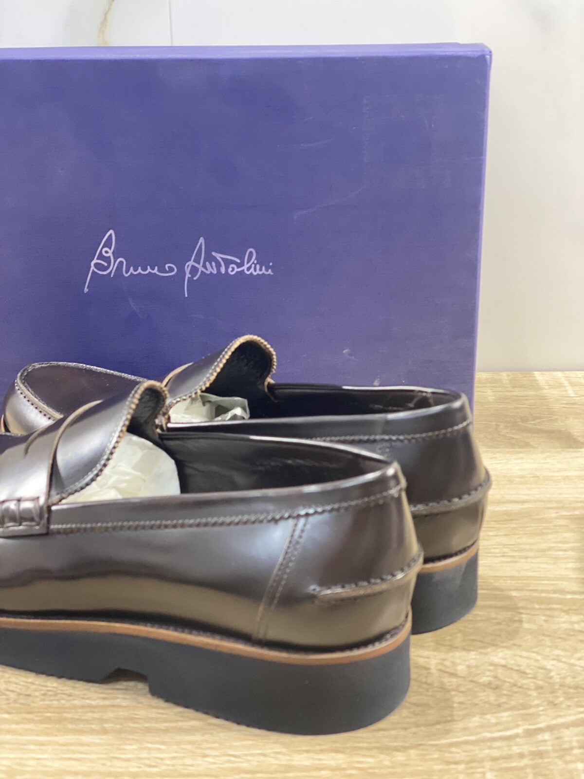 Bruno Antolini Mocassino uomo polish Ebano  fondo Gomma Extra Light 41