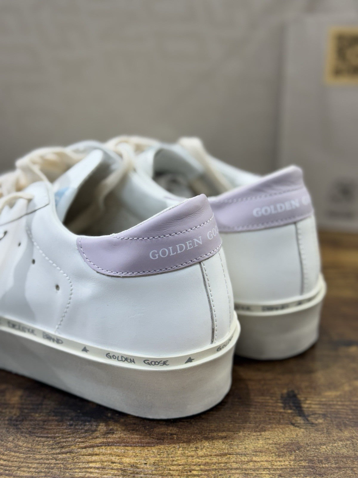 Golden Goose Hi Star Pelle Bianca Lilac Luxury Sneaker Golden Goose Donna 40