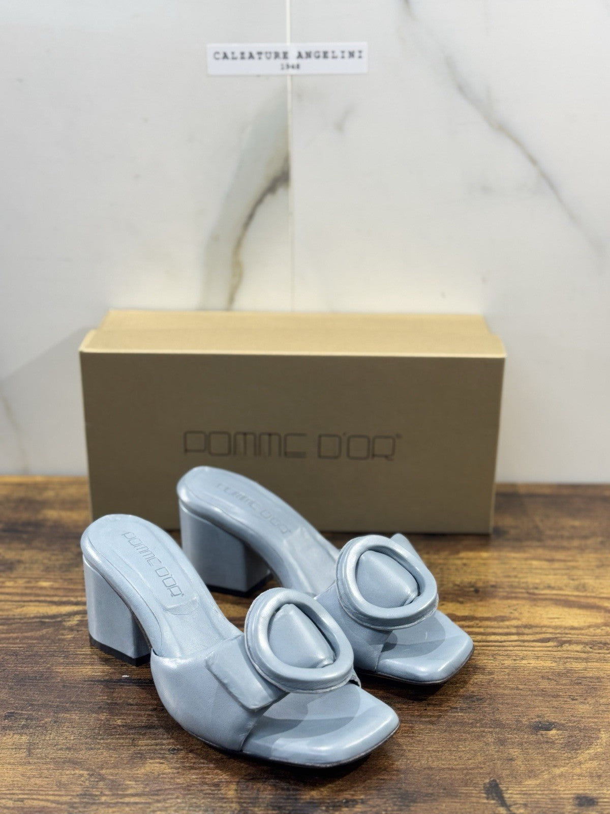 Pomme D’or Sandal  Pelle Dusty Blue    Luxury Handmade Woman Pomme D’or Donna 41