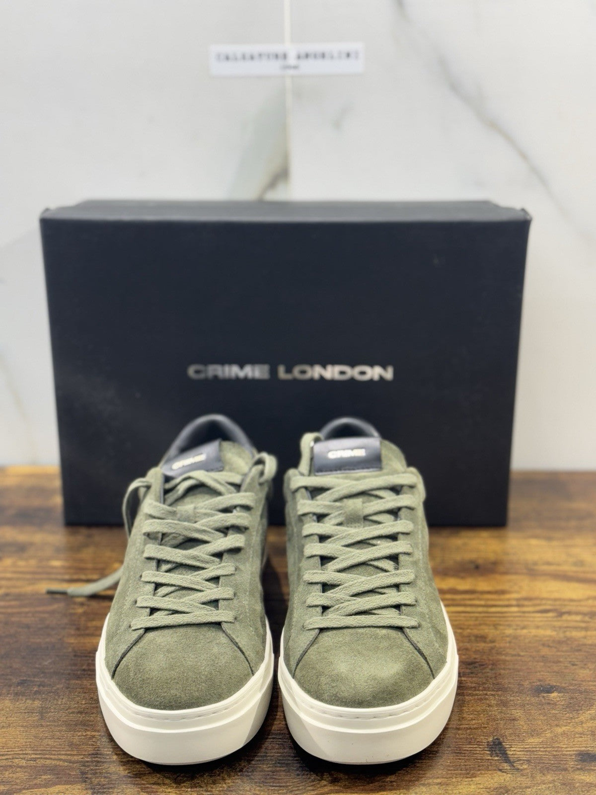 Crime London Sneaker Uomo Extra light Pelle Suede Verde  Casual Men Shoes 41