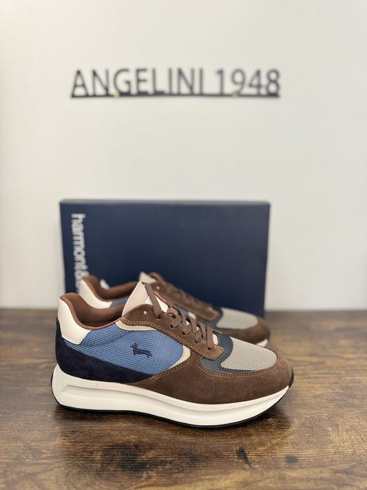 Harmont & Blaine Sneaker Suede Blu Marrone  Casual Uomo 41
