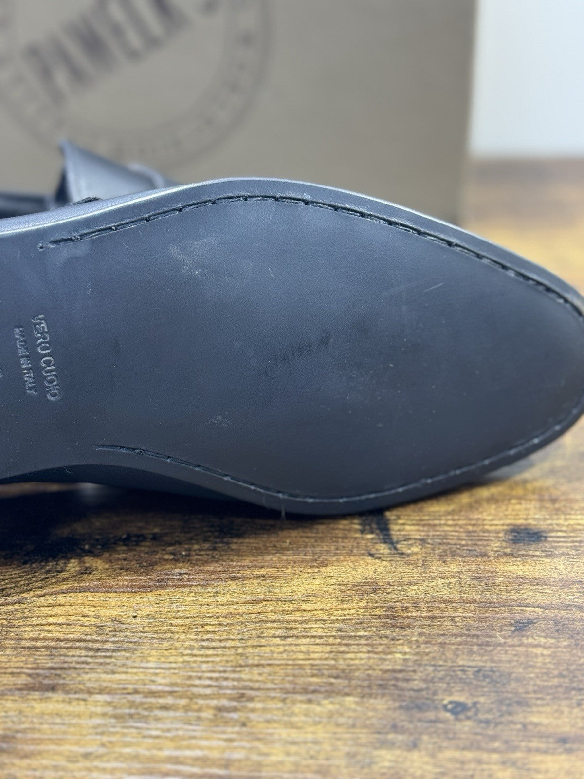 Pawelk’s Mocassino    Uomo Pelle Nero    Hand   Made  In Italy Washed 39