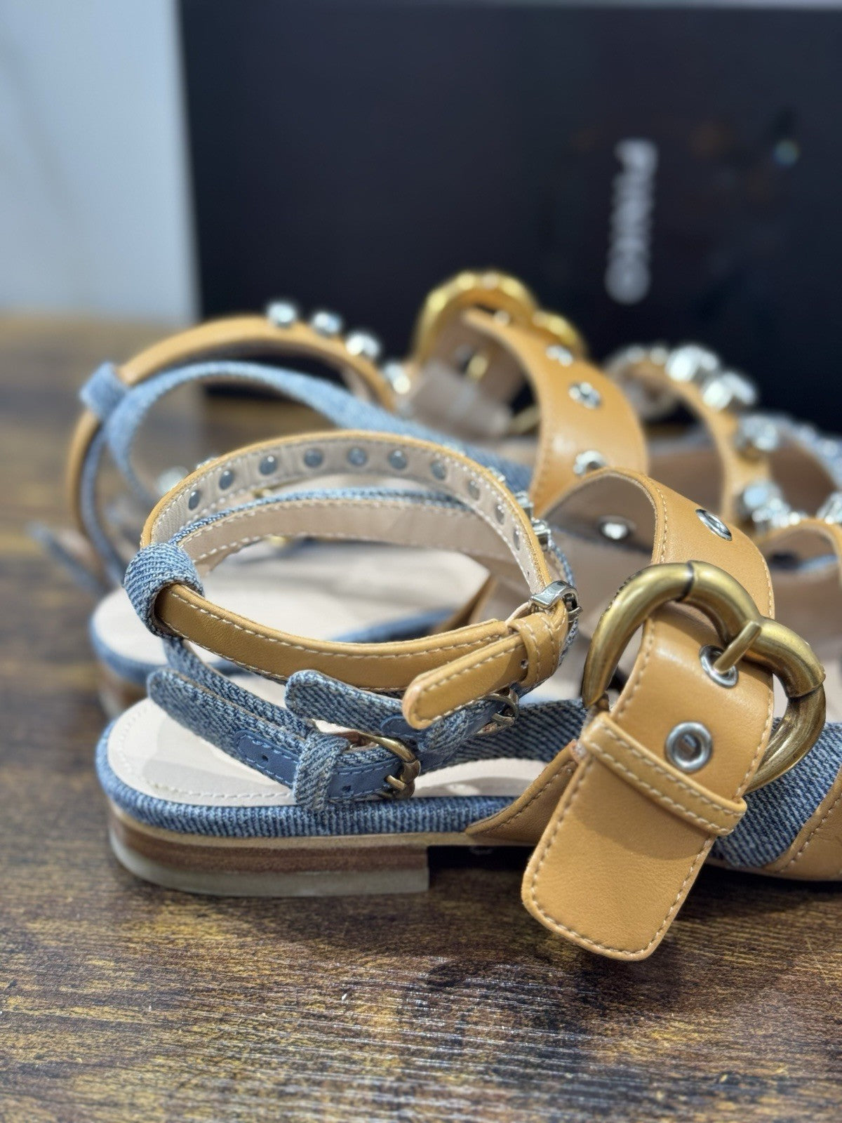 Pinko Ballerina Gianira Sling Back Denim Cuoio   Casual Pinko Donna 40