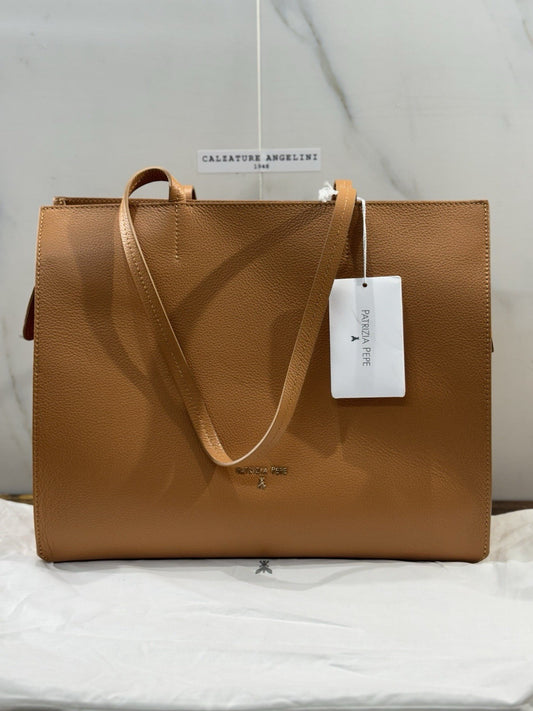 Patrizia Pepe Borsa 100% Pelle Cuoio Shopping Casual Donna