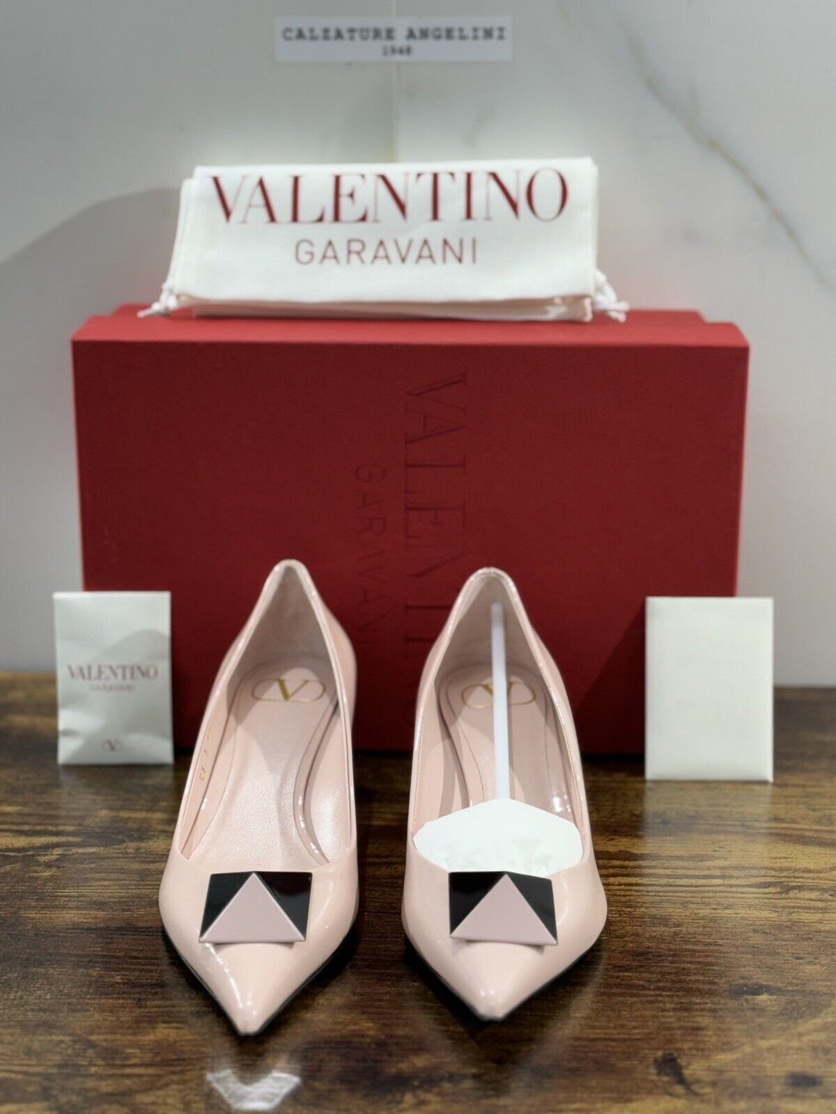 Valentino Garavani Decollete’ Donna One Stud Vernice Rosa 50mm Luxury 36