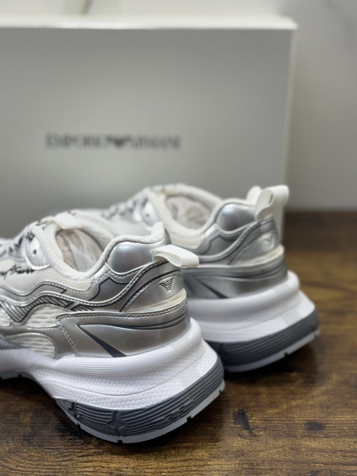 Emporio Armani Sneaker Trainer Silver  Casual Armani Sneaker Donna 37