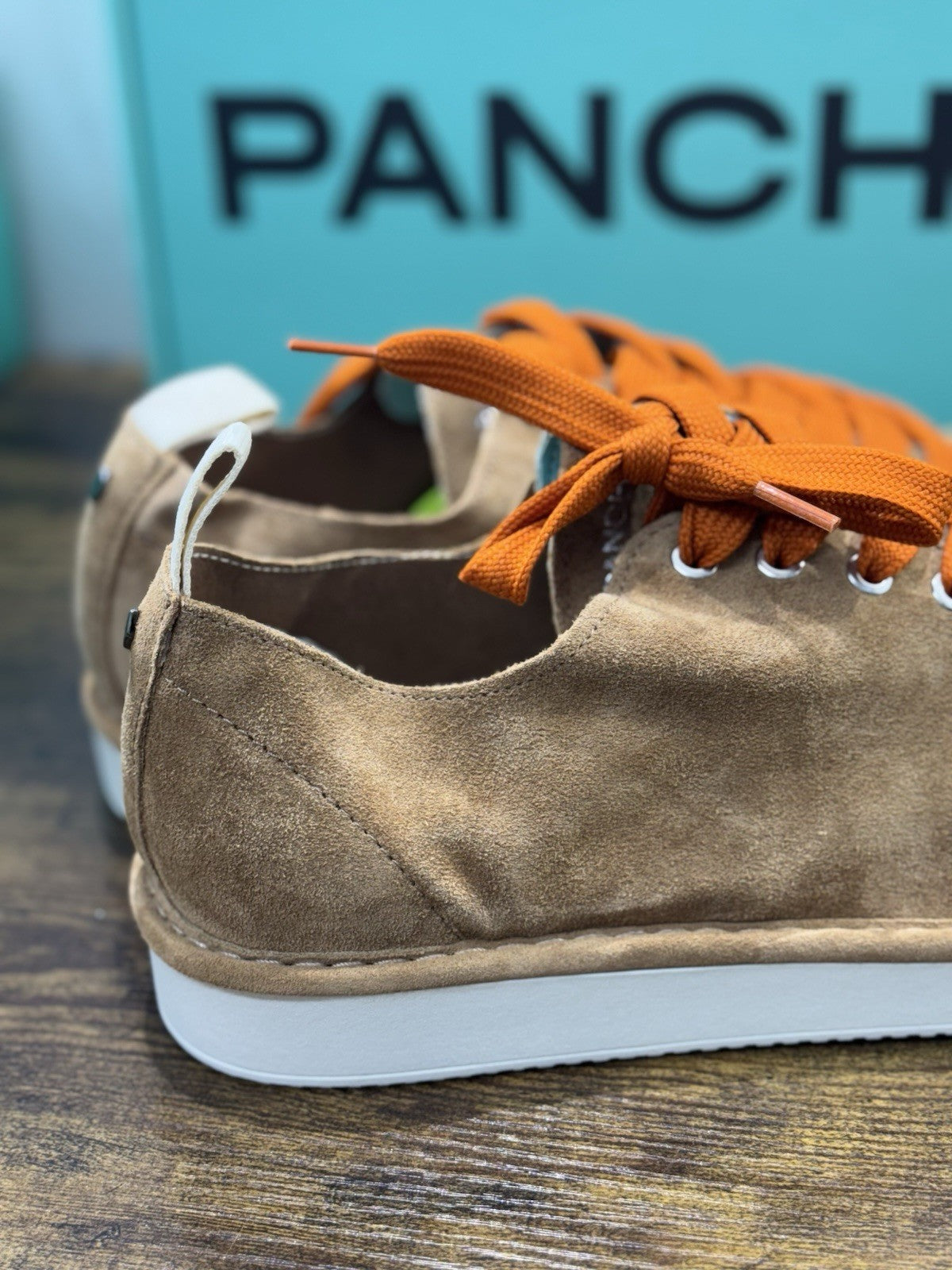 Panchic Lace Up Scarpa Suede Cuoio  Casual Uomo 45