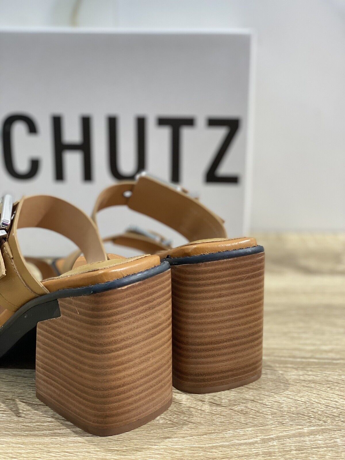 Schutz Sandalo Donna Pelle Nude Con Tacco Casual Sandal 40