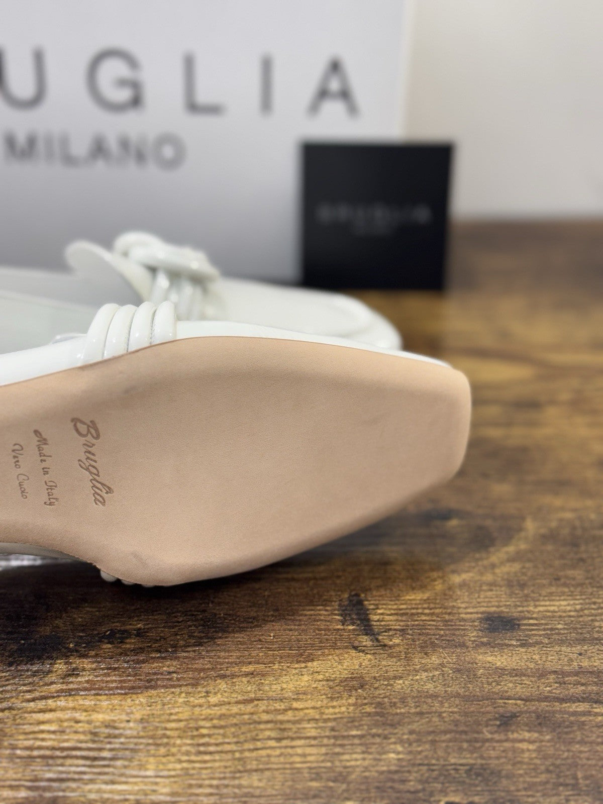 Bruglia Milano Slingback Bianco   Pelle  Top Quality Scarpe Donna 40