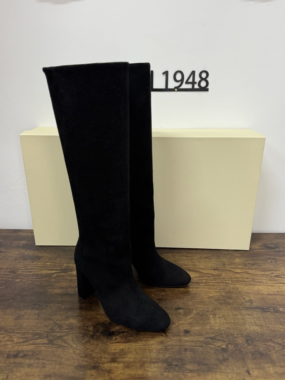 Roberto Serpentini  Stivale Suede Nero Con Tacco Casual Donna 38