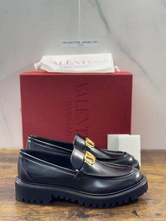 Valentino Garavani Mocassino V Logo Signature Pelle Nero Donna 41 