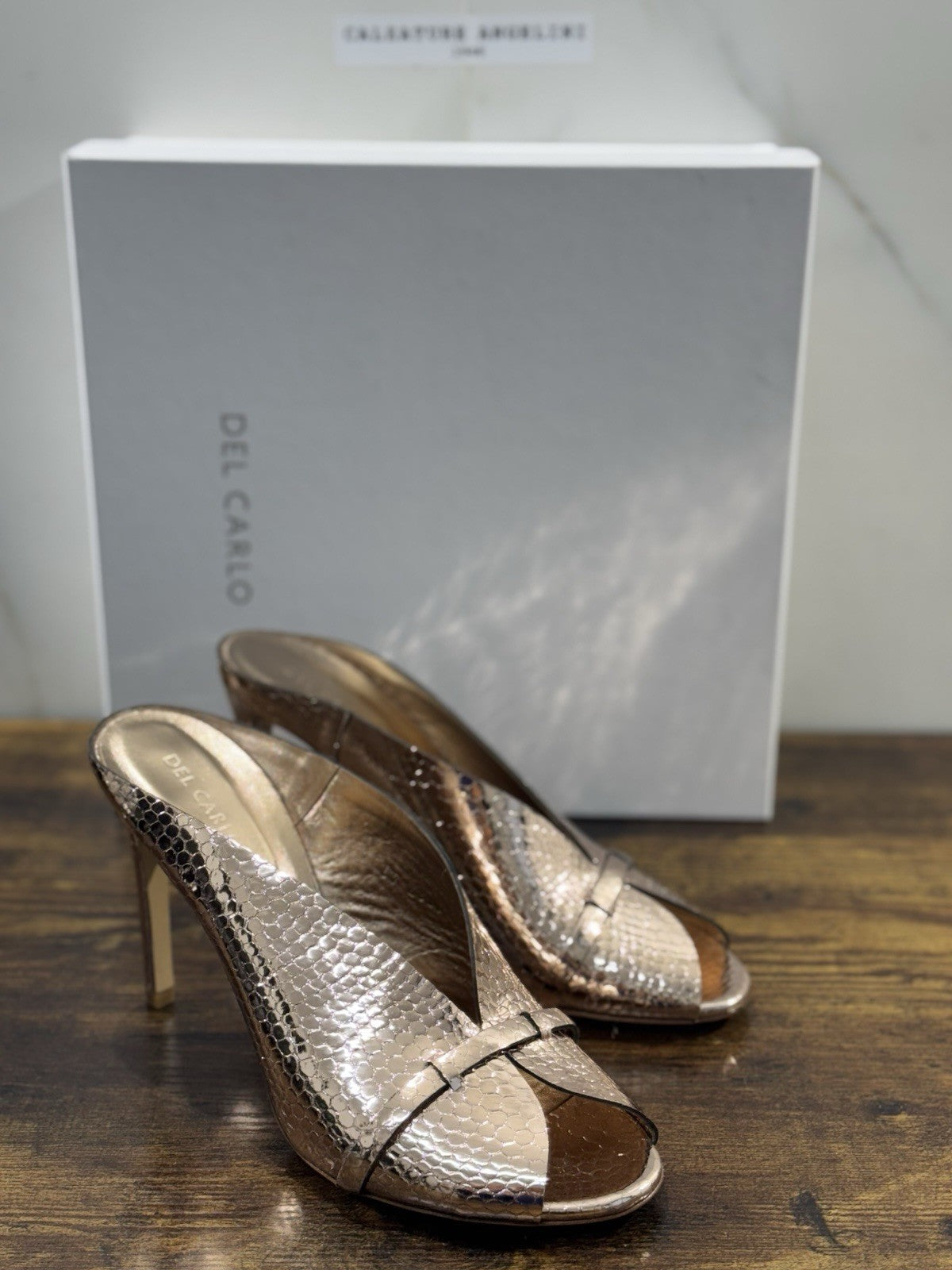 Del Carlo Sandalo    Pelle Nude   Luxury Made In Italy Sandal  Donna 41
