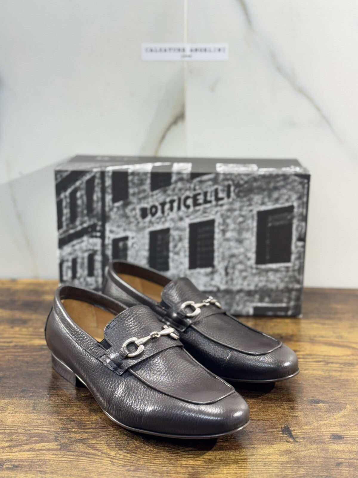Roberto Botticelli Mocassino Uomo  Pelle T Moro  Fondo Cuoio Made In Italy 41