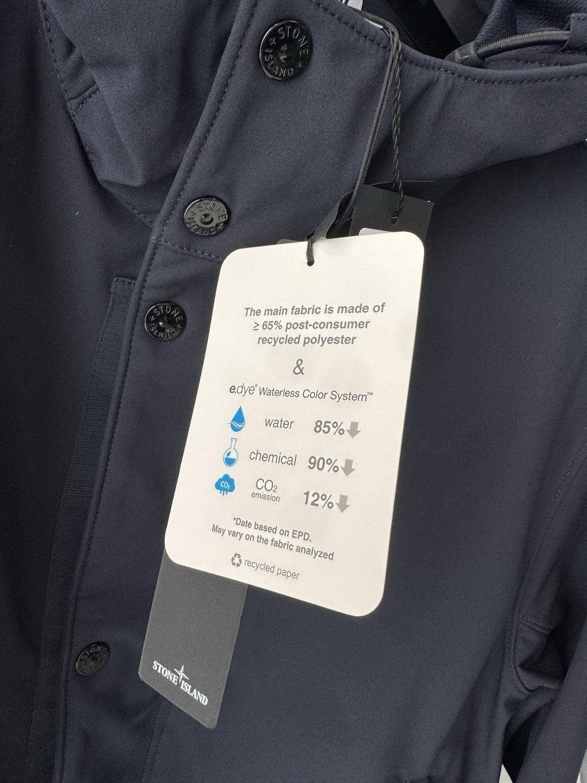 Stone Island Short Parka Light Soft Shell R E . DYE  Blu Icon Jacket Uomo M