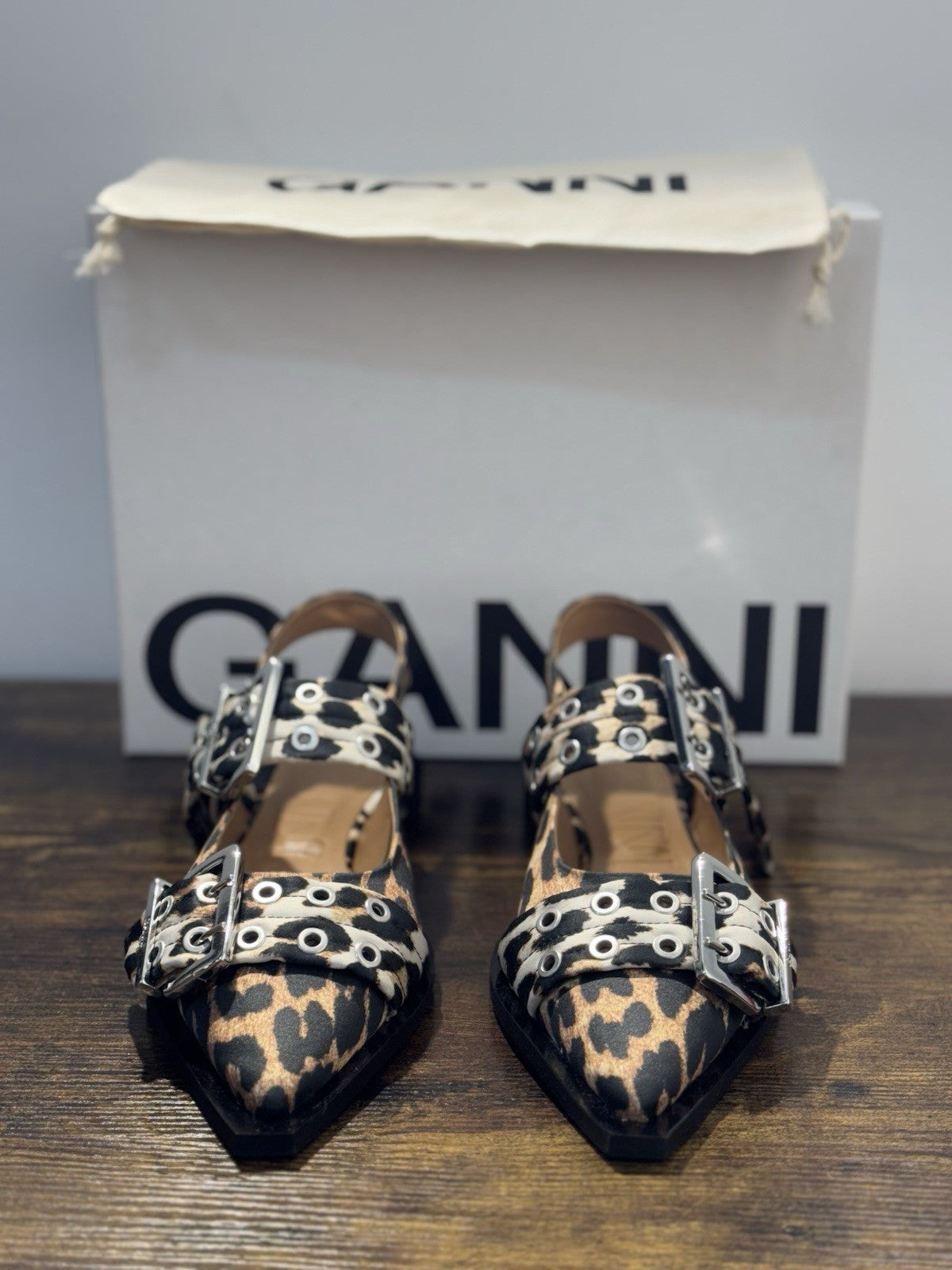 Ganni Ballerina Sling Back In Leopard   Casual Ganni Scarpa Donna 41