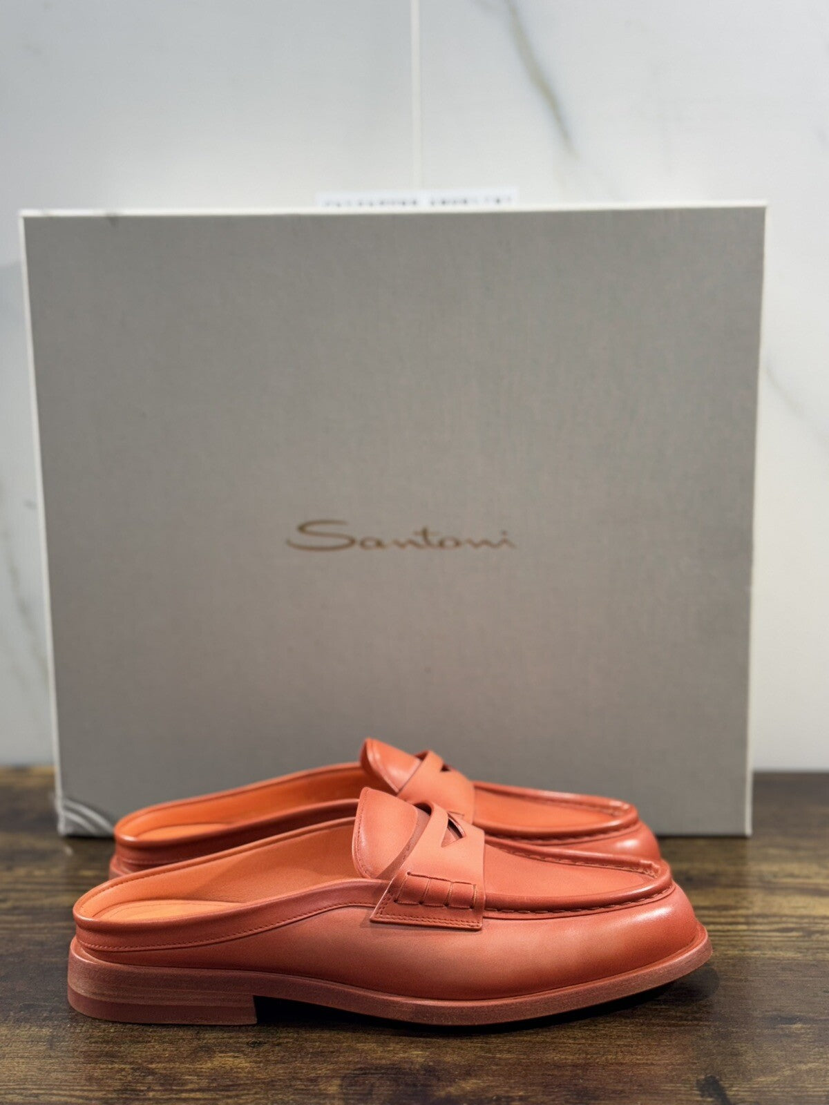 Santoni Sandalo Donna In Pelle Orange   Super Soft Luxury Woman Shoe 39