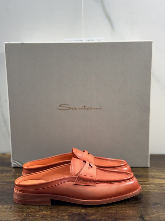 Santoni Sandalo Donna In Pelle Orange   Super Soft Luxury Woman Shoe 39