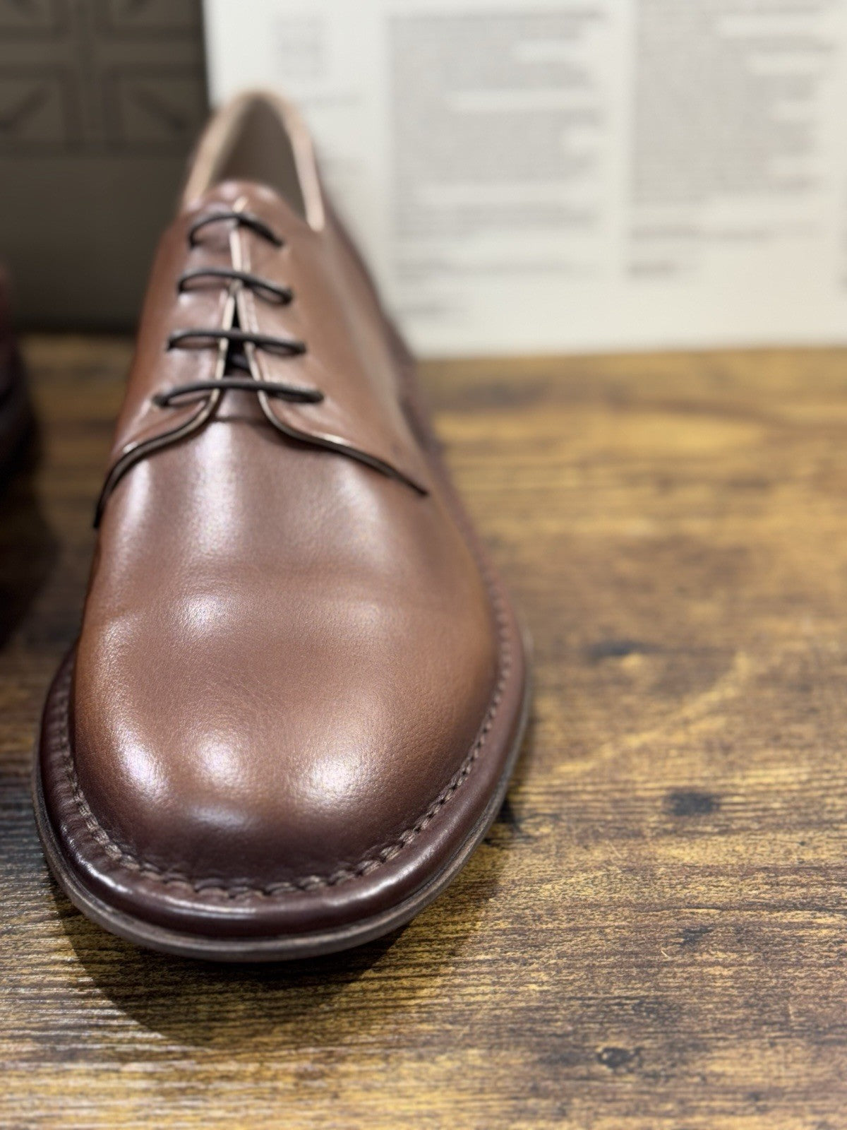 Pantanetti Derby   Pelle Mandorla   Fondo Cuoio Handmade In Italy Uomo 44