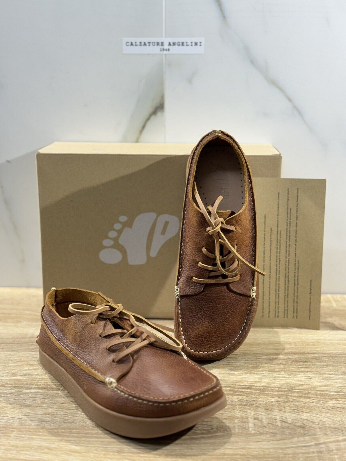 Yogi Scarpa Uomo Finn  Chestnut  Brown Pelle Casual Icon Shoes Men Yogi 41