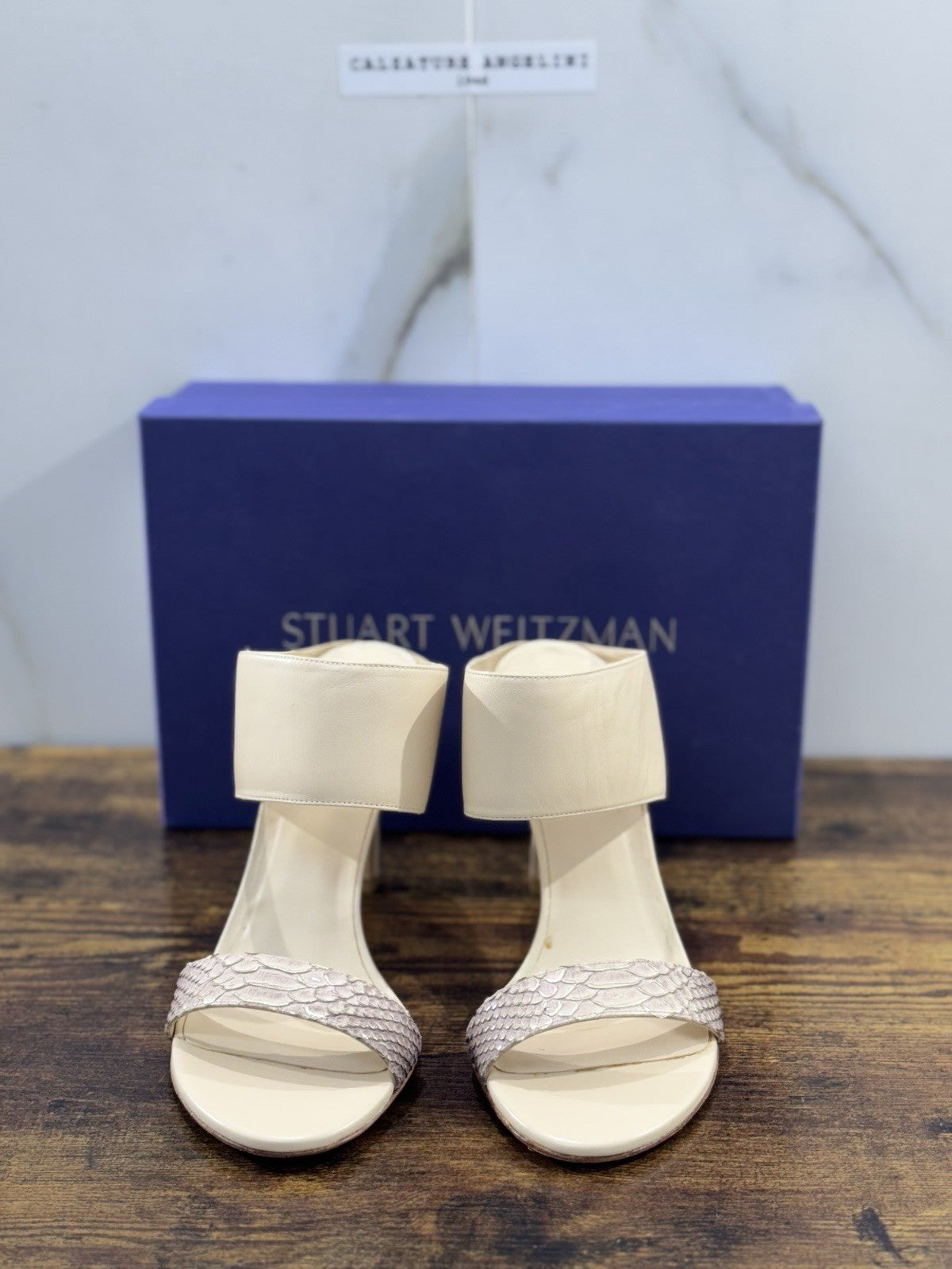 stuart weitzman Sandalo Myslide   Pelle Beige   Luxury Woman  Donna 38.5