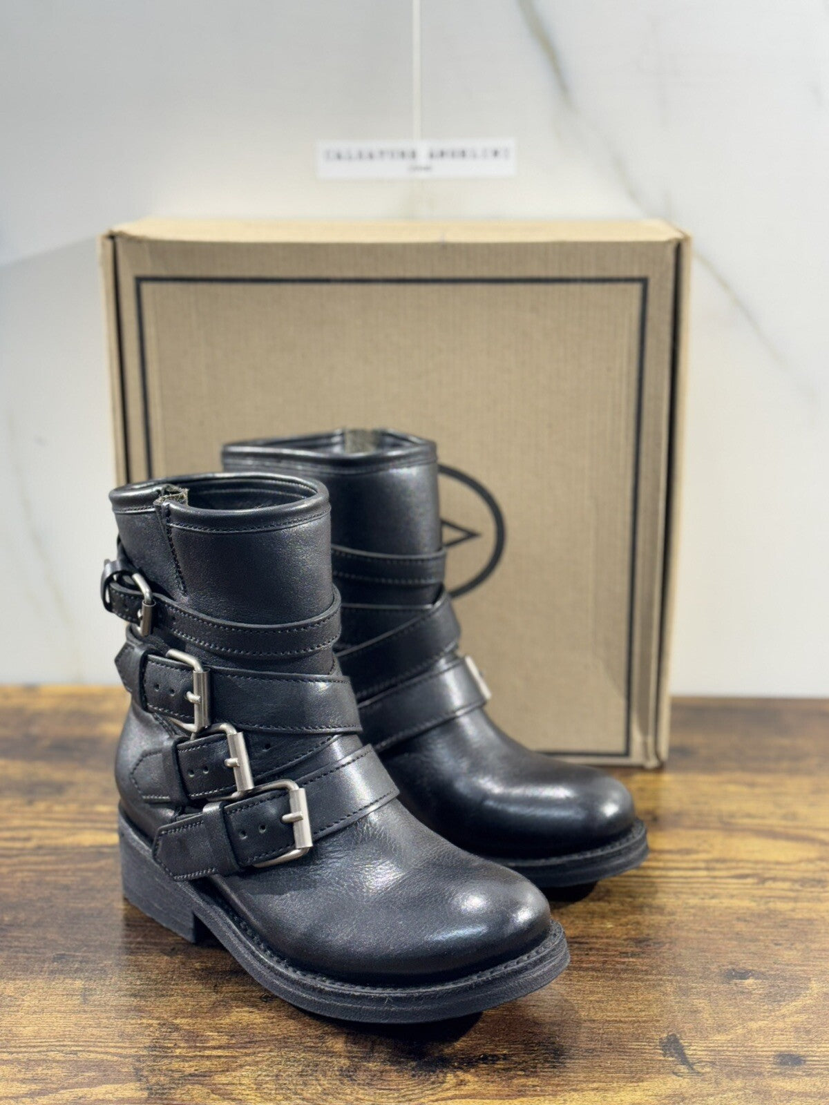 Ash Biker Donna Pelle Nero Made In Mexico Top Quality Ash Icon Boot 36