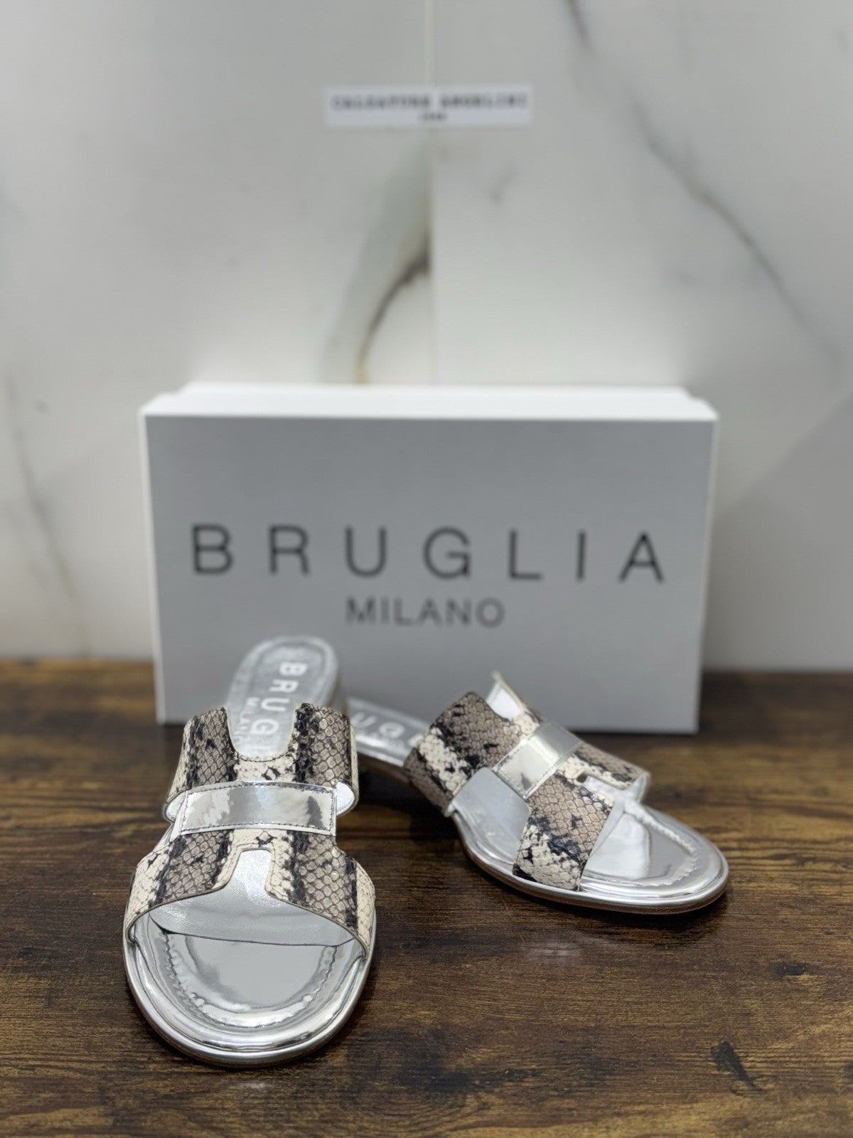Bruglia Milano Sandalo Donna Argento   Pelle  Top Quality Scarpe Donna 41
