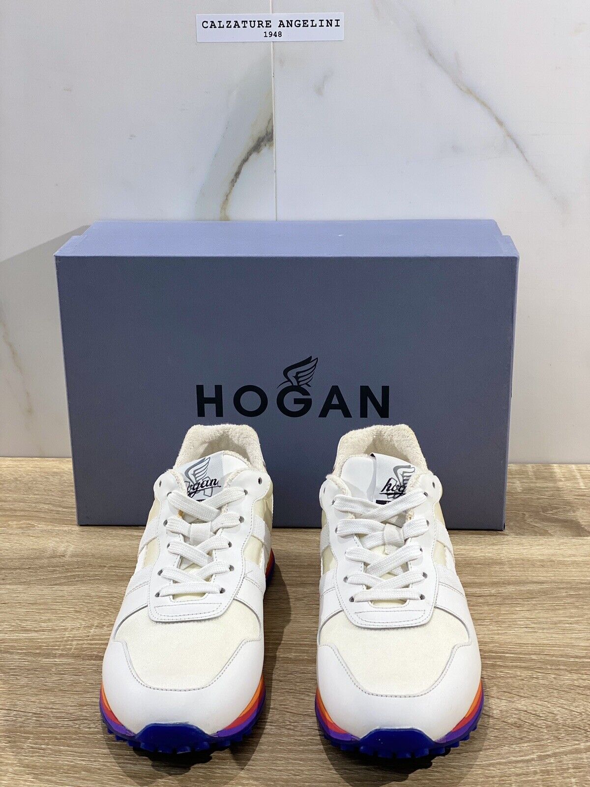 Hogan H429 sneaker uomo H Nastro Bianca Arcobaleno hogan luxury men shoes 41