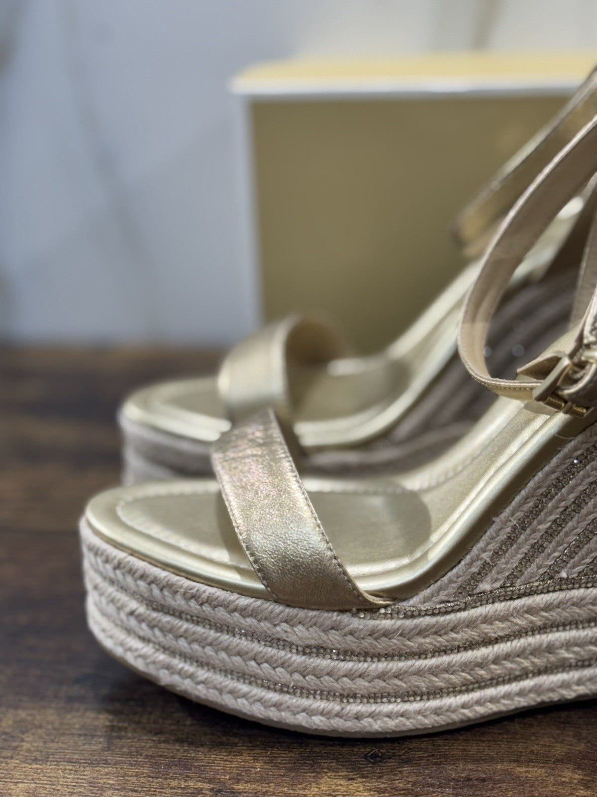 Michael Kors Sandalo Leighton Zeppa Gold  Donna 36