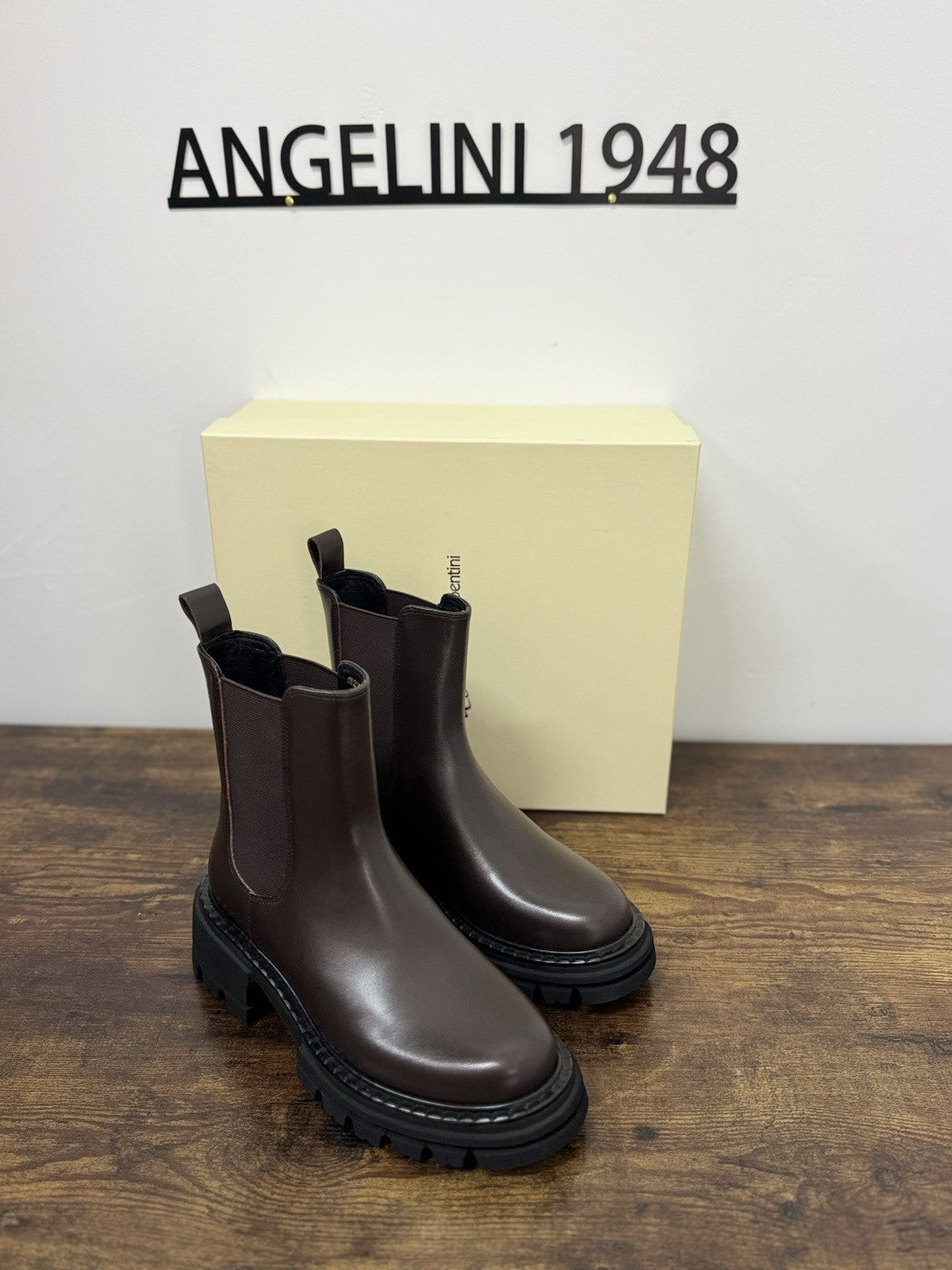 Roberto Serpentini Chelsea Boot Combat Pelle Marrone Casual Donna 36