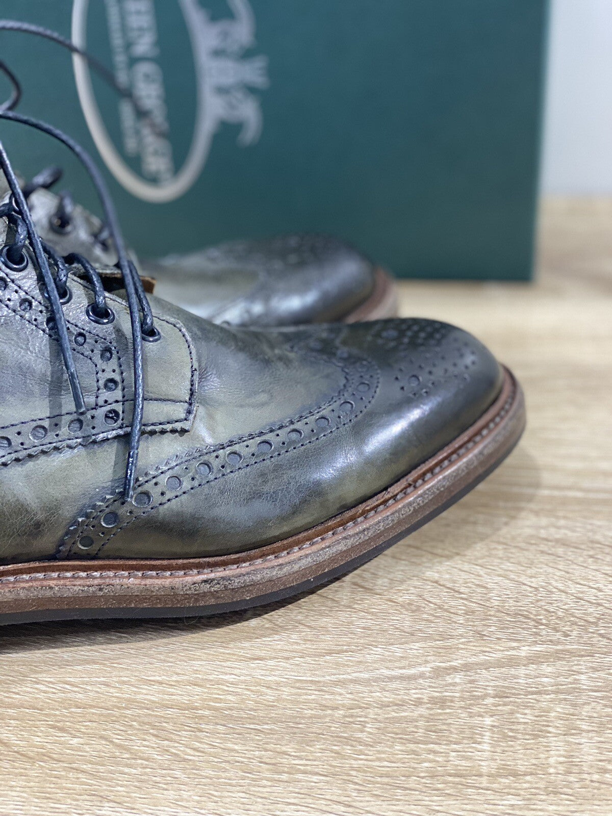 Green George Polacco uomo Pelle Washed Verdone Extra Light Roccia  boot 42